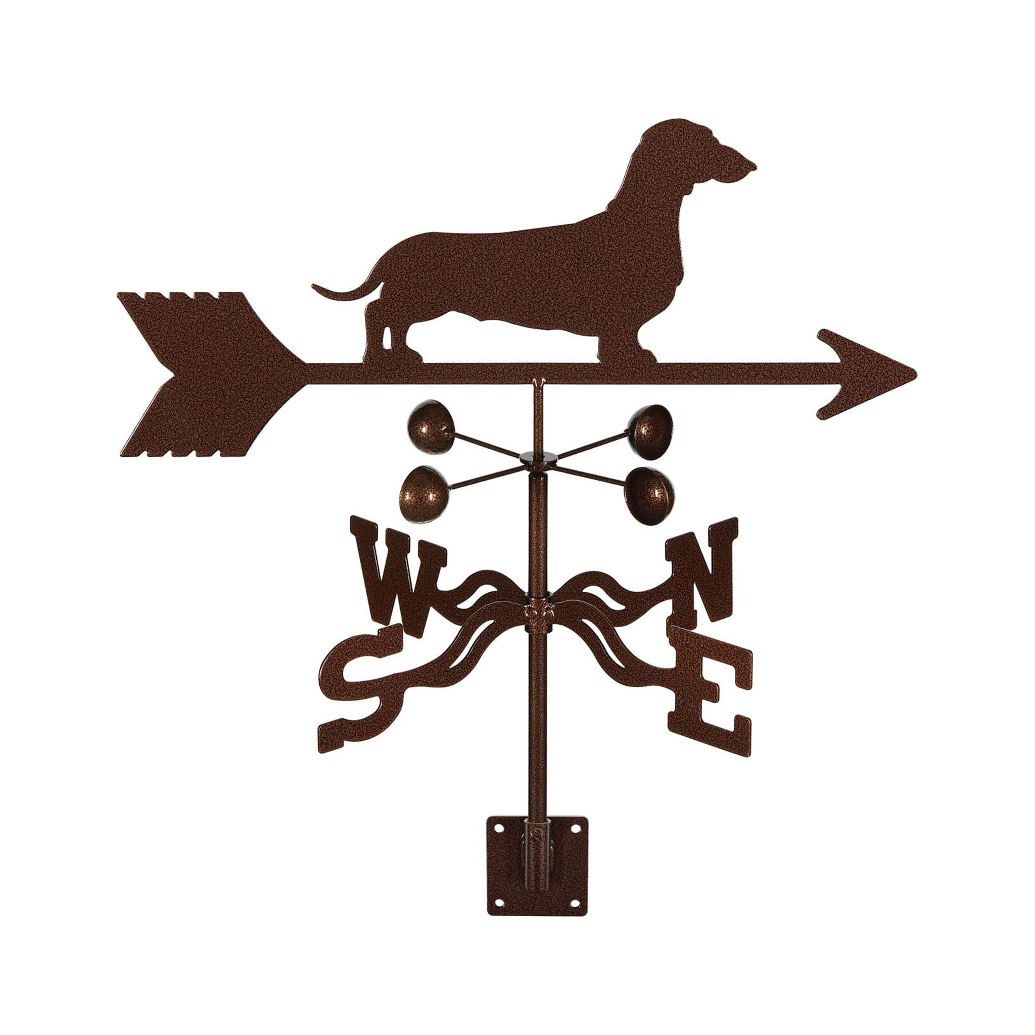 EZ Vane Dachshund Weathervane Post Mount 14 Gauge Steel Sealed