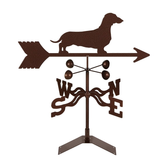 EZ Vane Dachshund Weathervane | Roof Mount | 14 Gauge Steel | Sealed Ball Bearings | Home or Garden