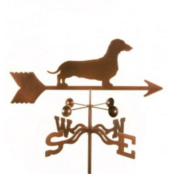 EZ Vane Dachshund Weathervane | Roof Mount | 14 Gauge Steel | Sealed Ball Bearings | Home or Garden