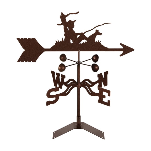 EZ Vane Fisherman Weathervane — Roof Mount, Wind Cups, Antique Copper Finish, Steel with Durable Triple Powder Coating, Handcrafted in USA