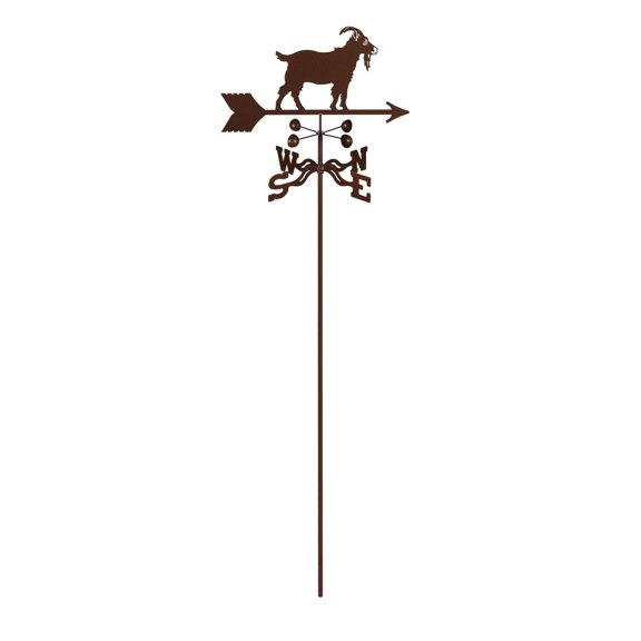 EZ Vane Goat Weathervane — Garden Mount, Wind Cups, Antique Copper Finish, Steel with Durable Triple Powder Coating, Handcrafted in USA