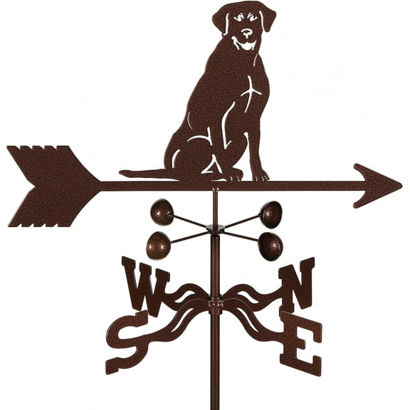 EZ Vane Labrador Retriever Dog Weathervane — Post Mount, Wind Cups, Antique Copper Finish, Steel with Durable Triple Powder Coating, Handcrafted in USA
