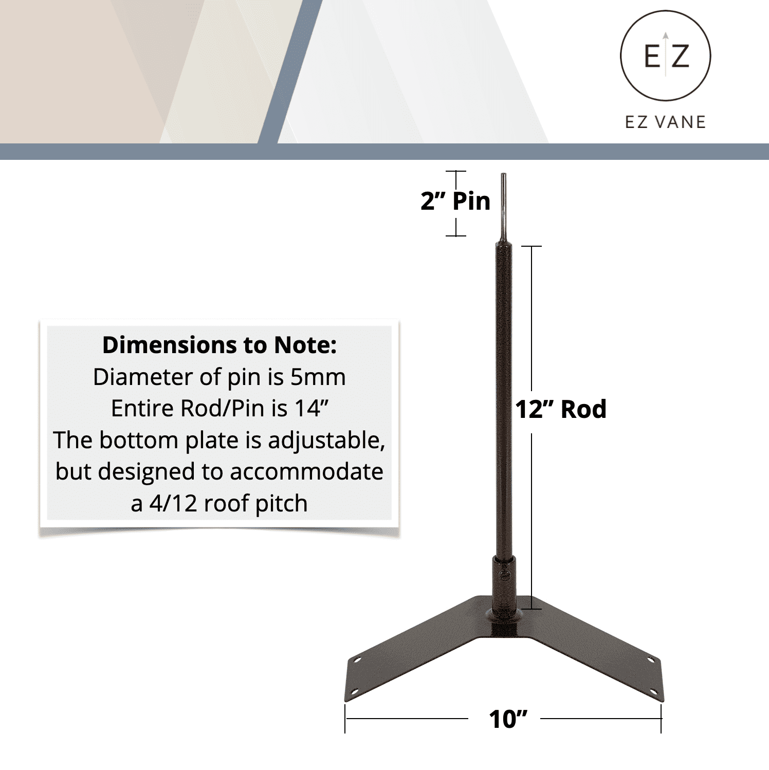 EZ Vane Weathervane Roof Mount — Antique Copper Finish, Handcrafted in ...