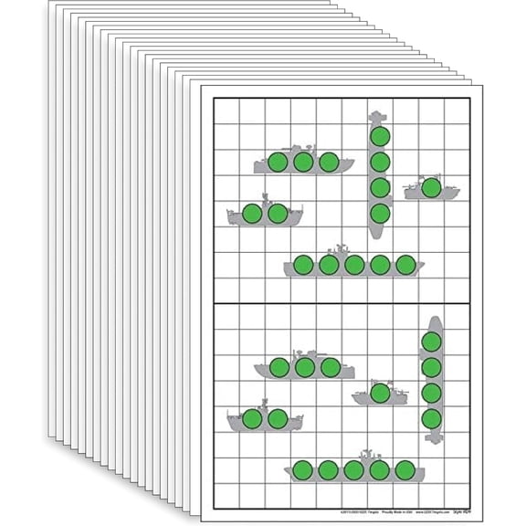 EZ2C Style RD9: Sink the Boats Paper Targets 11"x17" Tear-Off Pad 50