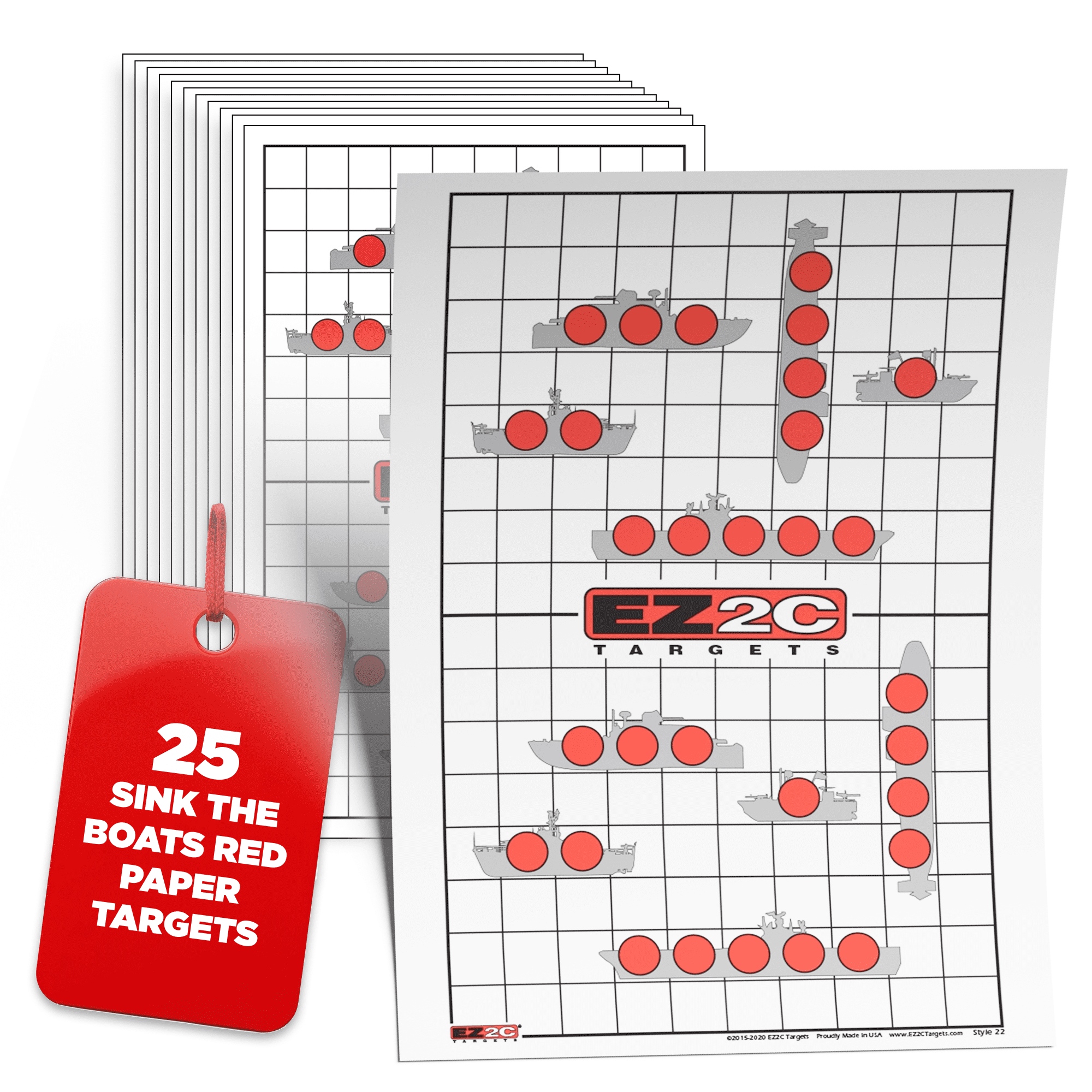 D Style Target 25 EZ2C Targets Style 22: Sink The Boats. Fun Game. Paper Targets for ...