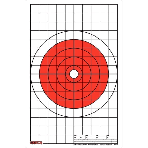 25 EZ2C Targets 10" Bullseye w/Grid 11"x17" Paper Shooting Targets