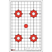 25 EZ2C Targets Four Bullseye Plus Sight in w/Grid Paper Shooting Targets 11x17