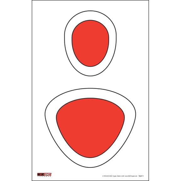 25 EZ2C Targets  Style 4: Paper Shooting Targets 11"x17" Tear-Off Pad of 25