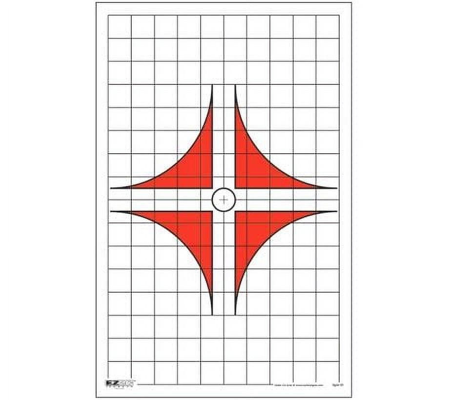 EZ2C Targets Style 10 Targets,11x17in,Red and Black Ink,Pack of 25 ...