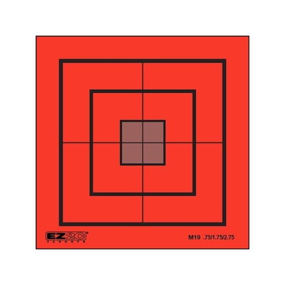 EZ2C Targets Style 19 Mini Targets, Black Ink on Red,3.5x3.5in,Pack of 25