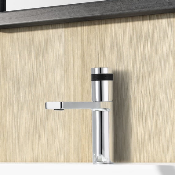 EZANDA Single-Hole Single-handle Bathroom Faucet with Drain Assembly,Polished Chrome