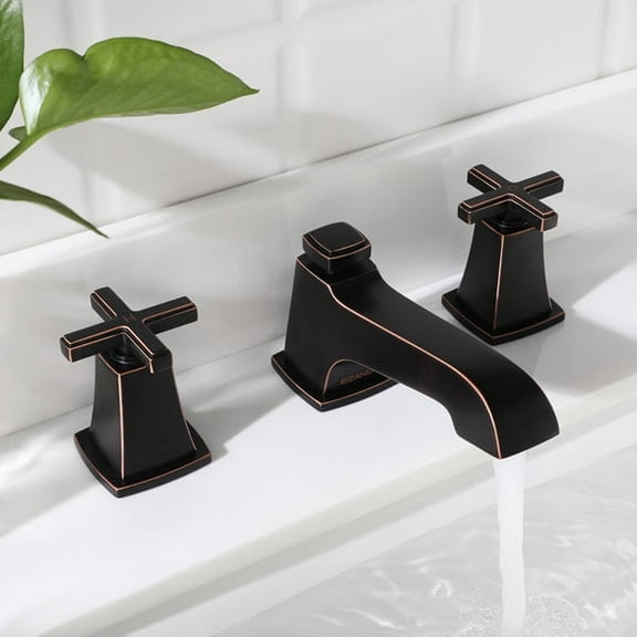 EZANDA Widespread 2-handle Bathroom Faucet With Drain Assembly,Brushed Nickel,Oil Rubbed Bronze