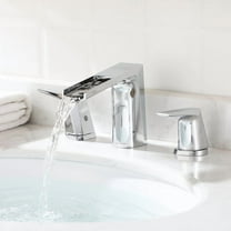 EZANDA Widespread 2-handle Bathroom Faucet with Drain Assembly, Polished Chrome