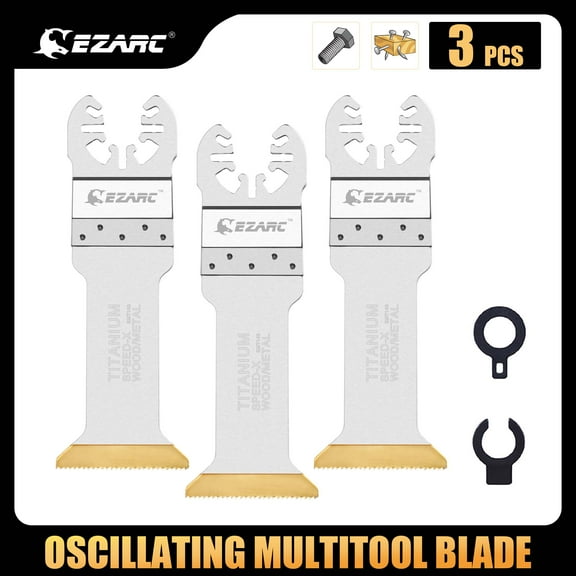 EZARC 3Pcs Titanium Oscillating Multitool Blade for Wood, Metal and Hard Material