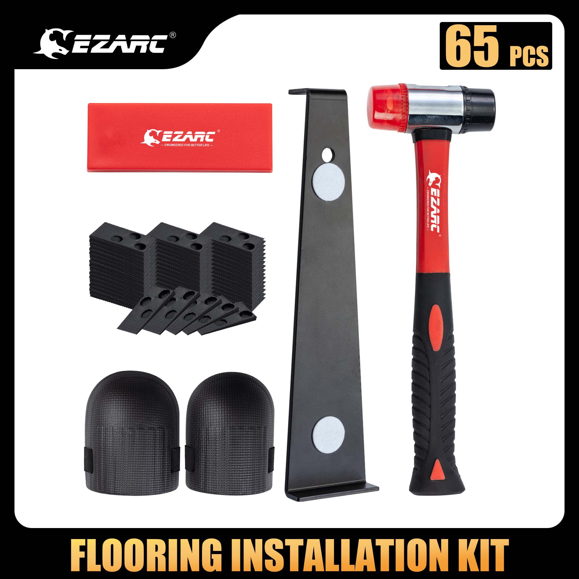 EZARC Laminate Wood Flooring Installation Kit with 60 Spacers, Pull Bar