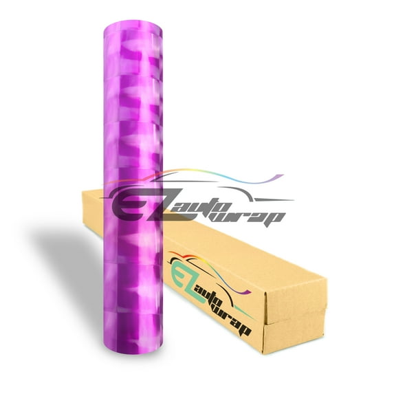 EZAUTOWRAP 12" Wide Glossy Cat Eye Purple Headlight Taillight Fog Light Side Marker Vinyl Tint Film Roll Sticker Self Adhesive