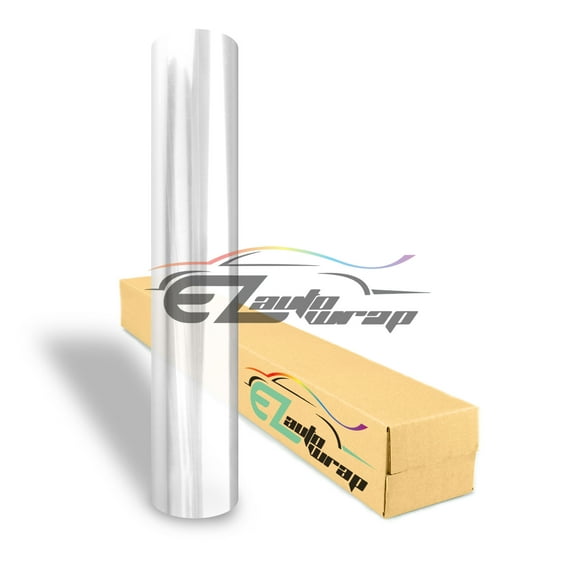 EZAUTOWRAP 12" Wide Glossy Clear Transparent Headlight Taillight Fog Light Side Marker Vinyl Tint Film Roll Sticker Self Adhesive