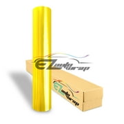 EZAUTOWRAP 12" Wide Glossy Golden Yellow Headlight Taillight Fog Light Side Marker Vinyl Tint Film Roll Sticker Self Adhesive