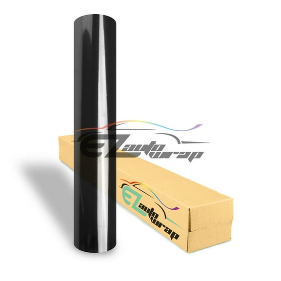 EZAUTOWRAP 12" Wide Glossy Medium Smoke Headlight Taillight Fog Light Side Marker Vinyl Tint Film Roll Sticker Self Adhesive