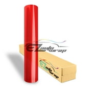 EZAUTOWRAP 12" Wide Glossy Red Headlight Taillight Fog Light Side Marker Vinyl Tint Film Roll Sticker Self Adhesive