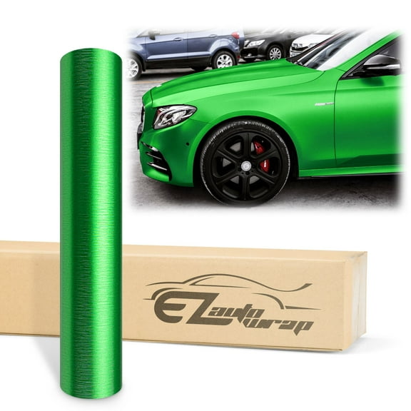 EZAUTOWRAP Brushed Aluminum Green Car Vinyl Wrap Vehicle Sticker Decal Film Sheet With Air Release Technology Peel And Stick