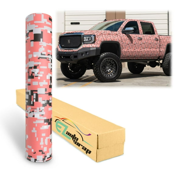 EZAUTOWRAP Camouflage Digital Orange Car Vinyl Wrap Vehicle Sticker Decal Film Sheet Furniture Cabinet Decoration Peel And Stick