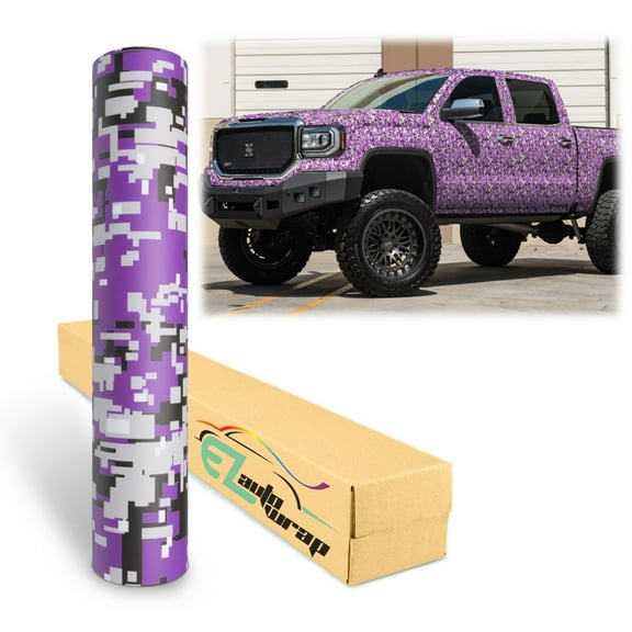 EZAUTOWRAP Camouflage Digital Purple Car Vinyl Wrap Vehicle Sticker Decal Film Sheet Furniture Cabinet Decoration Peel And Stick