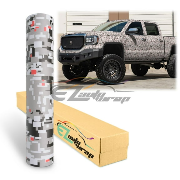 EZAUTOWRAP Camouflage Digital Urban Red Car Vinyl Wrap Vehicle Sticker Decal Film Sheet Furniture Cabinet Decoration Peel And Stick