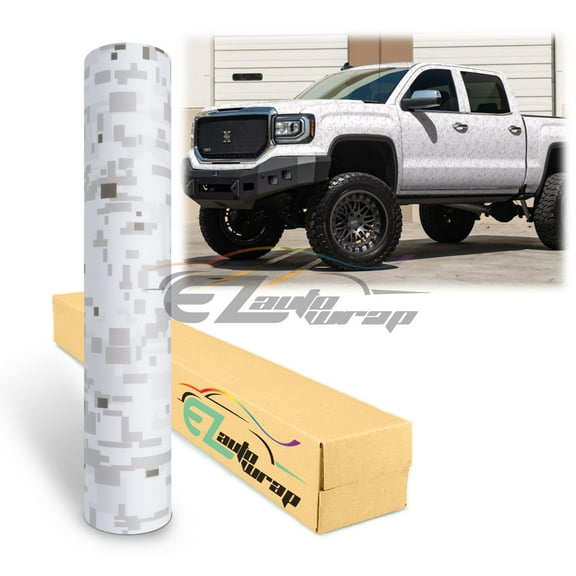 EZAUTOWRAP Camouflage Digital White Car Vinyl Wrap Vehicle Sticker Decal Film Sheet Furniture Cabinet Decoration Peel And Stick