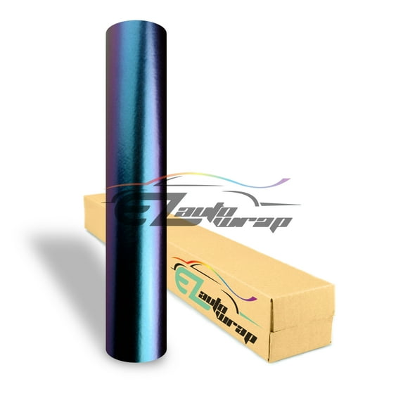 EZAUTOWRAP Chameleon Teal Blue Car Vinyl Wrap Vehicle Sticker Decal Film Sheet Peel And Stick With Air Release Technology Decoration Wallpaper