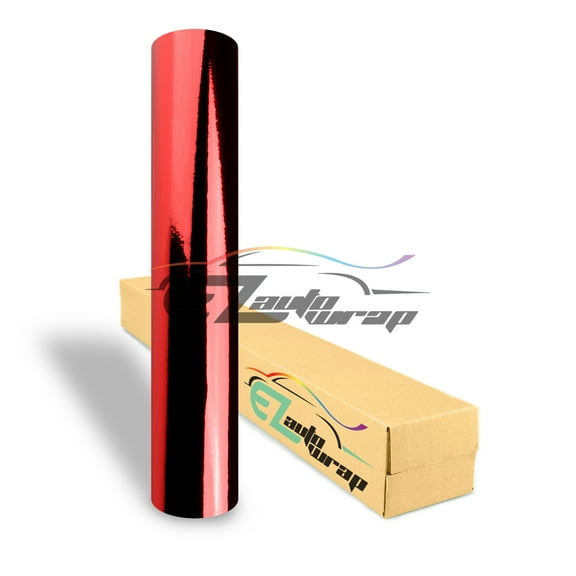 EZAUTOWRAP Chrome Red Mirror Vinyl Wrap Sticker Decal Film Sheet Car Vehicle With Air Release Technology
