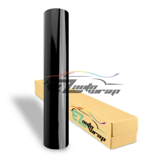 EZAUTOWRAP Gloss Black Glossy Car Vinyl Wrap Vehicle Sticker Decal Film Sheet With Air Release Techology