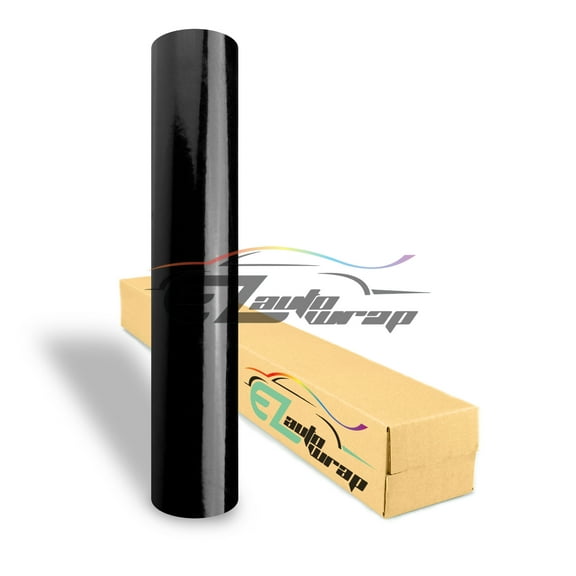 EZAUTOWRAP Gloss Black Premium Glossy Car Vinyl Wrap Vehicle Sticker Decal Film Sheet With Air Release Techology