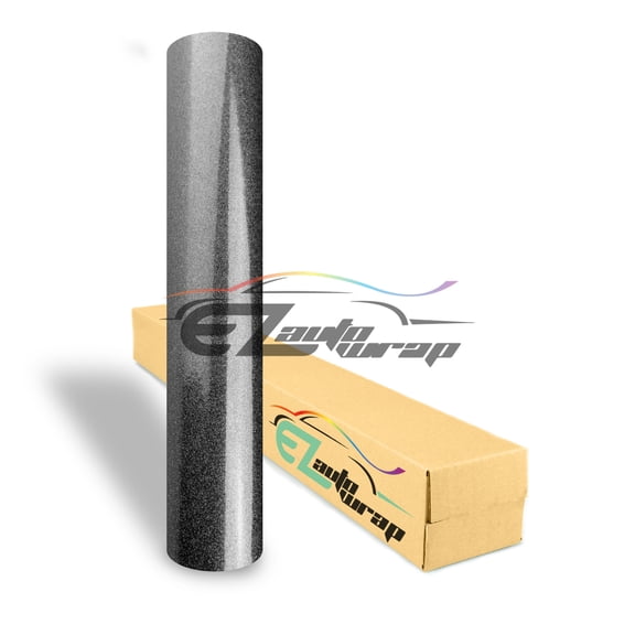 EZAUTOWRAP Gloss Glitter Gray Metallic Sparkle Glossy Car Vinyl Wrap Vehicle Sticker Decal Film Sheet With Air Release Technology
