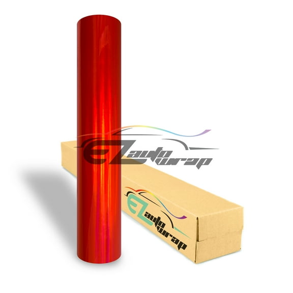 EZAUTOWRAP Holographic Red Rainbow Neo Chrome Car Vinyl Wrap Vehicle Sticker Decal Film Sheet With Air Release Technology