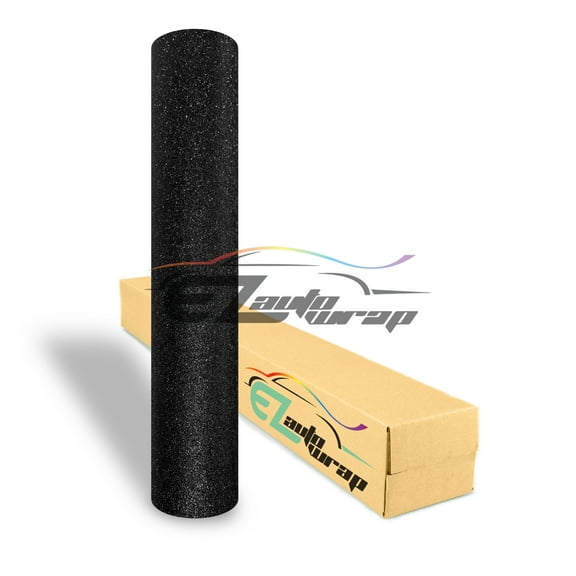 EZAUTOWRAP Matte Glitter Black Frosted Sparkle Car Vinyl Wrap Vehicle Sticker Decal Film Sheet Peel And Stick With Air Release Technology Decoration Wallpaper