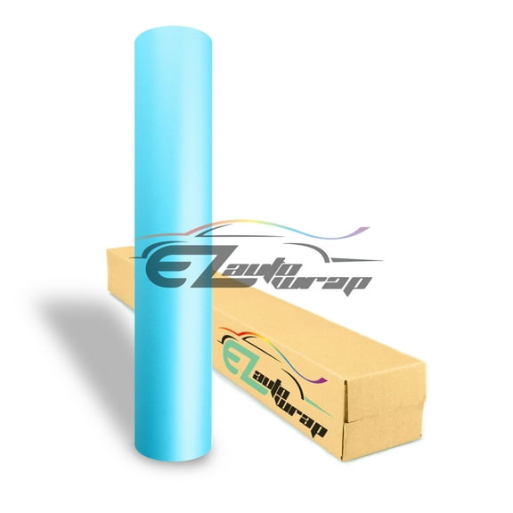 EZAUTOWRAP Matte Light Blue Car Vinyl Wrap Vehicle Sticker Decal Film Sheet Peel And Stick With Air Release Technology Decoration Wallpaper