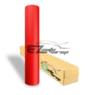 EZAUTOWRAP Matte Red Car Vinyl Wrap Vehicle Sticker Decal Film Sheet Peel And Stick With Air Release Technology Decoration Wallpaper