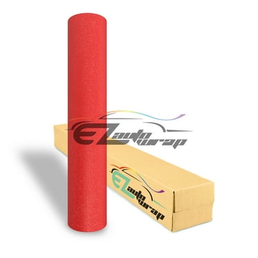 EZAUTOWRAP Matte Red Frosted Sparkle Car Vinyl Wrap Vehicle Sticker Decal Film Sheet Peel And Stick With Air Release Technology Decoration Wallpaper