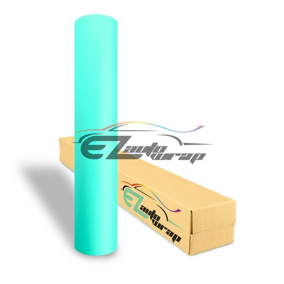 EZAUTOWRAP Matte Tiffany Blue Teal Car Vinyl Wrap Vehicle Sticker Decal Film Sheet Peel And Stick With Air Release Technology Decoration Wallpaper