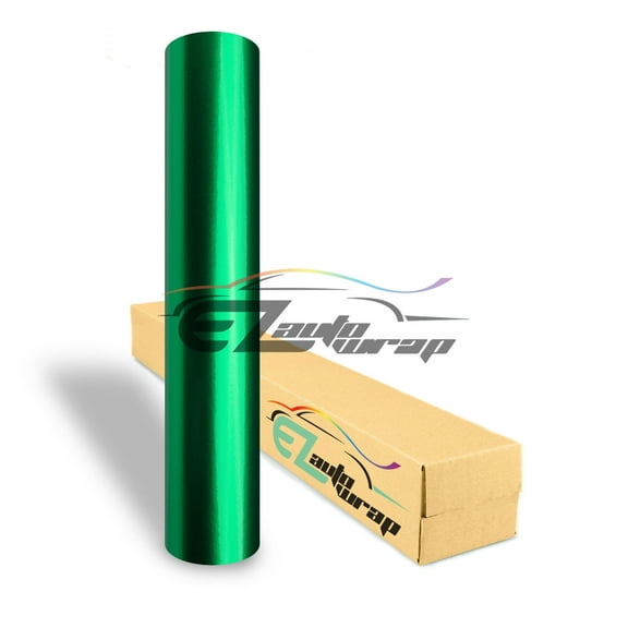EZAUTOWRAP Premium High Gloss Metallic Lime Green Car Vinyl Wrap Sticker Decal Air Free Bubble Release Technology