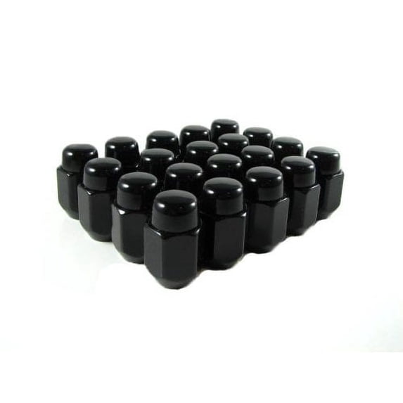 EZAccessory 20 Black Acorn Lug Nuts 12x1.75 Thread Size 13/16" Hex