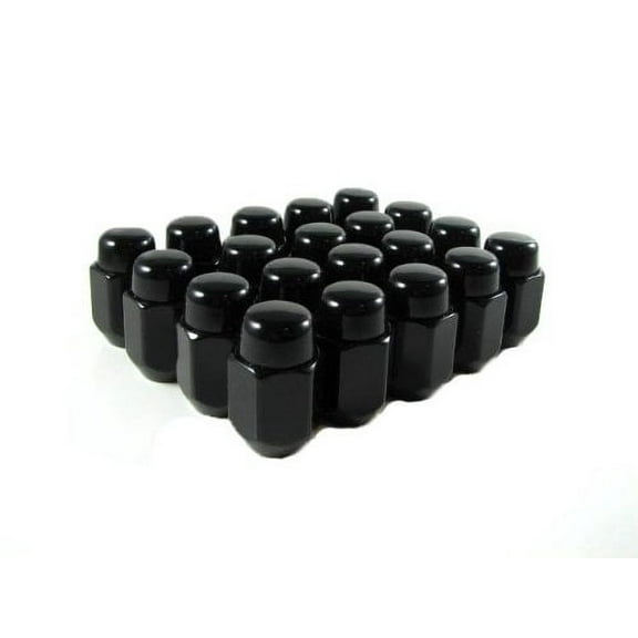 EZAccessory 20 Black Acorn Lug Nuts 7/16" Thread Size 13/16" Hex