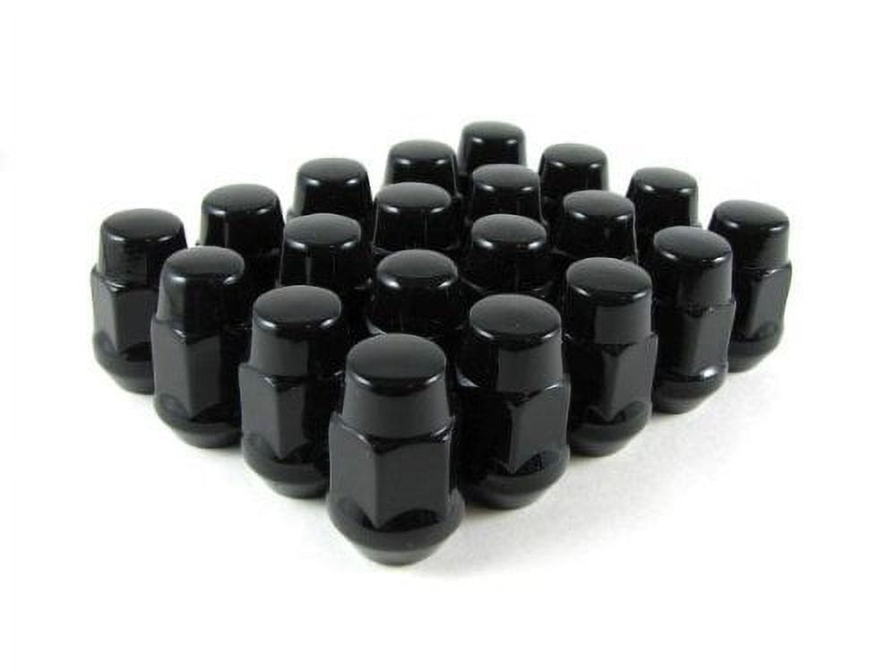 EZAccessory 20 Black Bulge Acorn Lug Nuts 14x1.5 Thread Size 3/4" Hex