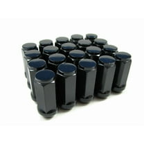 EZAccessory 20 Black Long Bulge Acorn Lug Nuts 14x2 Thread 3/4" Long 1.9"