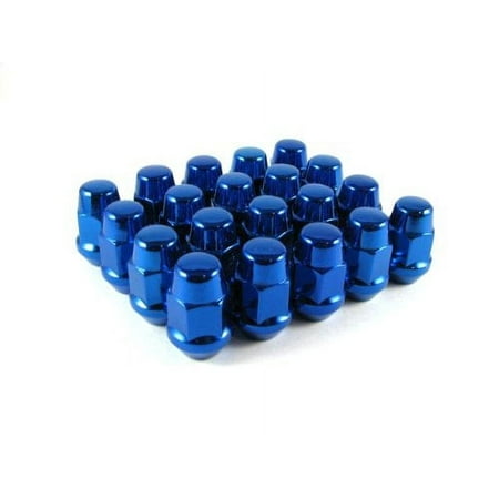 EZAccessory 20 Blue Bulge Acorn Lug Nuts 1/2" Thread Size 3/4" Hex
