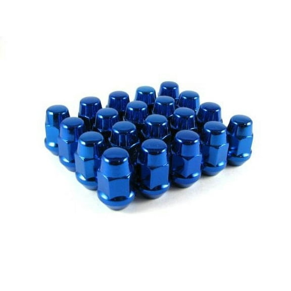 EZAccessory 20 Blue Bulge Acorn Lug Nuts 7/16" Thread Size 3/4" Hex