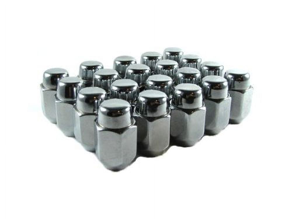 EZAccessory 20 Chrome Acorn Lug Nuts 1/2" Left Hand Thread Size 13/16" Hex