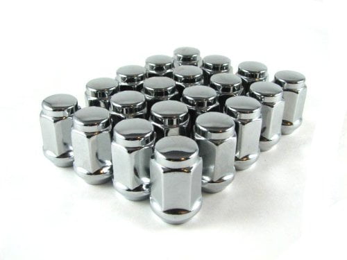 20 Pack Black Acorn Lug Nuts - 1/2"-20 Thread, 13/16" Hex, 60 Degree Tapered Seat For Steel Wheels