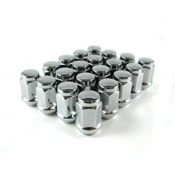 EZAccessory Chrome Lug Nuts Bulge Acorn 7/16" Thread Size (Pack of 20)